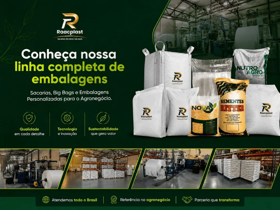 Linha de produção de sacaria de ráfia em polipropileno da RAAC PLAST